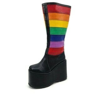 New Ellie Rainbow Chunky Boots Womens 6 500-JADA 5" Platform Festival Rave